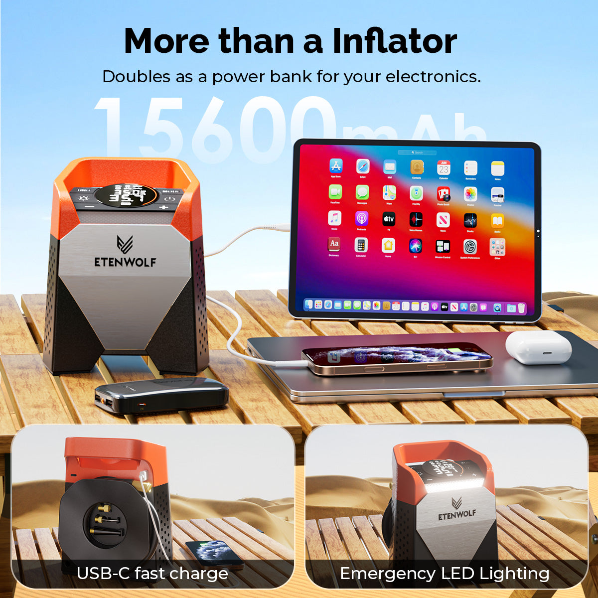 ETENWOLF Zephyr S5 Heavy Duty Tire Inflator Air Compressor