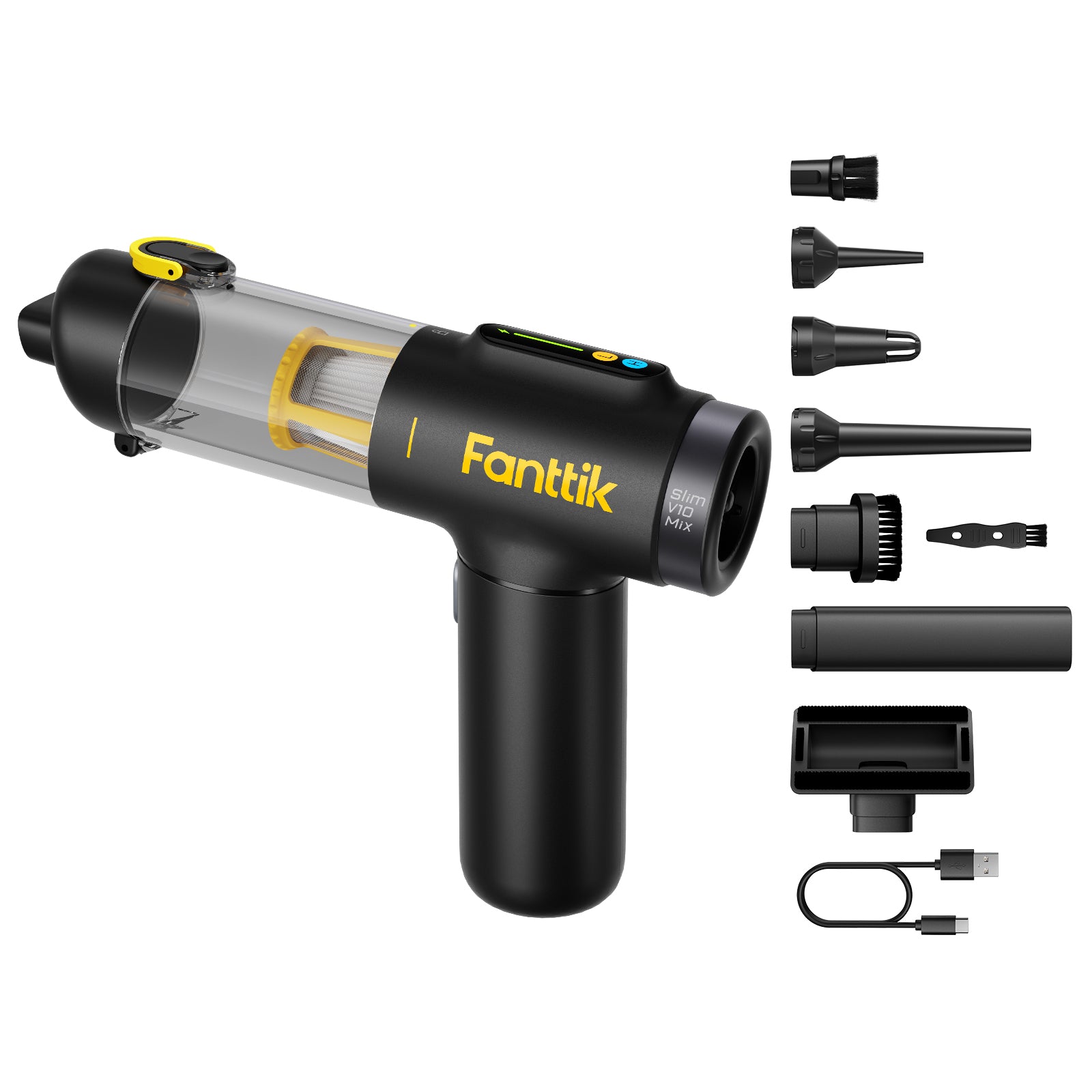 Fanttik Slim V10 Mix Car Vacuum-4 in 1 Handheld Air Duster and Vacuum