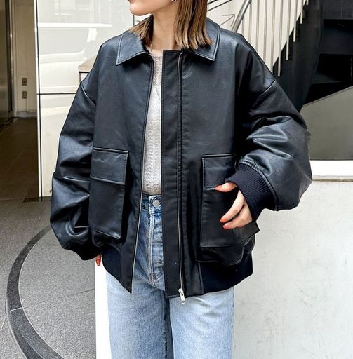 Ungrid (アングリッド ) - フェイクレザーブルゾン - FAITHWEB