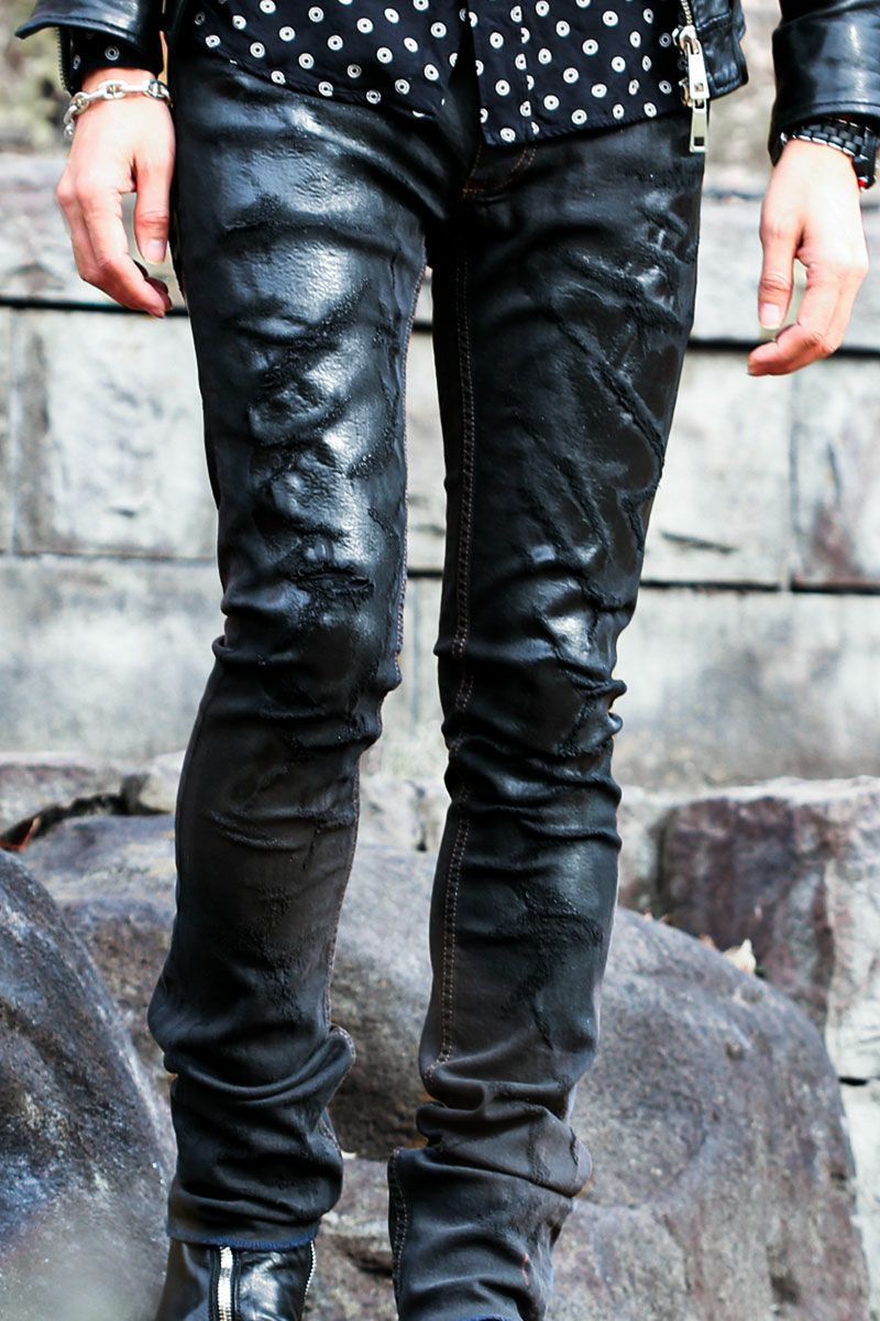 l*x様 FAGASSENT レザーコンビジャンパー Leather Pants - レザー