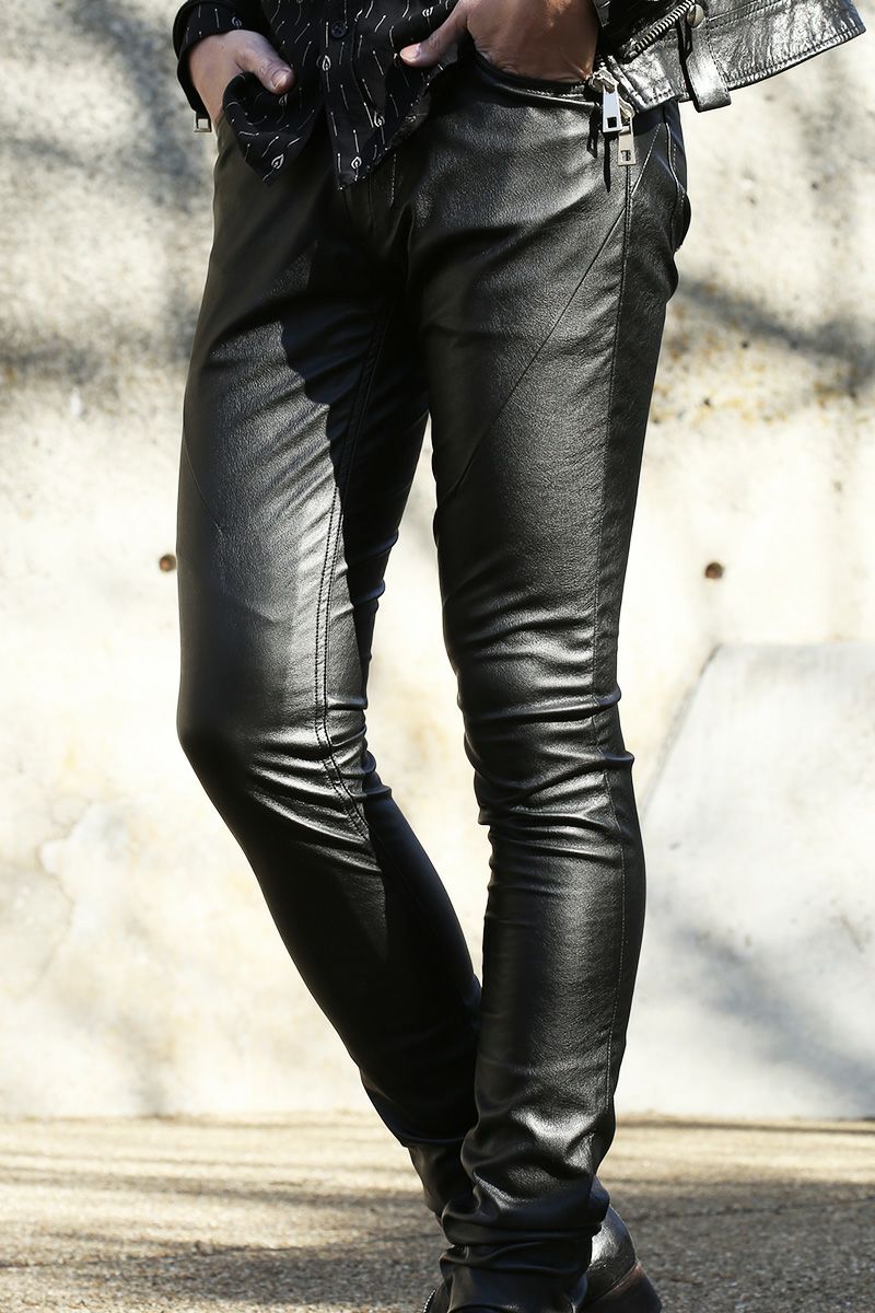 l*x様 FAGASSENT レザーコンビジャンパー Leather Pants - レザー