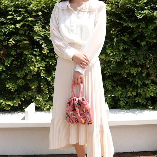 ハイジペイズリー 手付き巾着 HPY-257017(ピンク): FEILER｜フェイラー