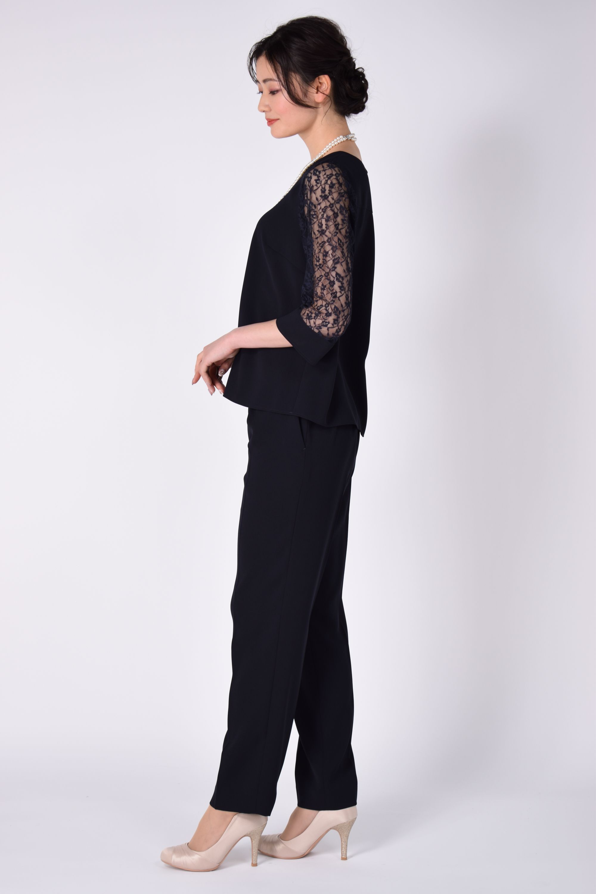 RIFANNE 東京ソワール セットアップ品ありネイビーパンツスーツセット