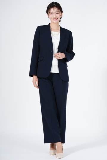 THE SHOP TK メタル釦ジャケットネイビーパンツスーツセット (S) を
