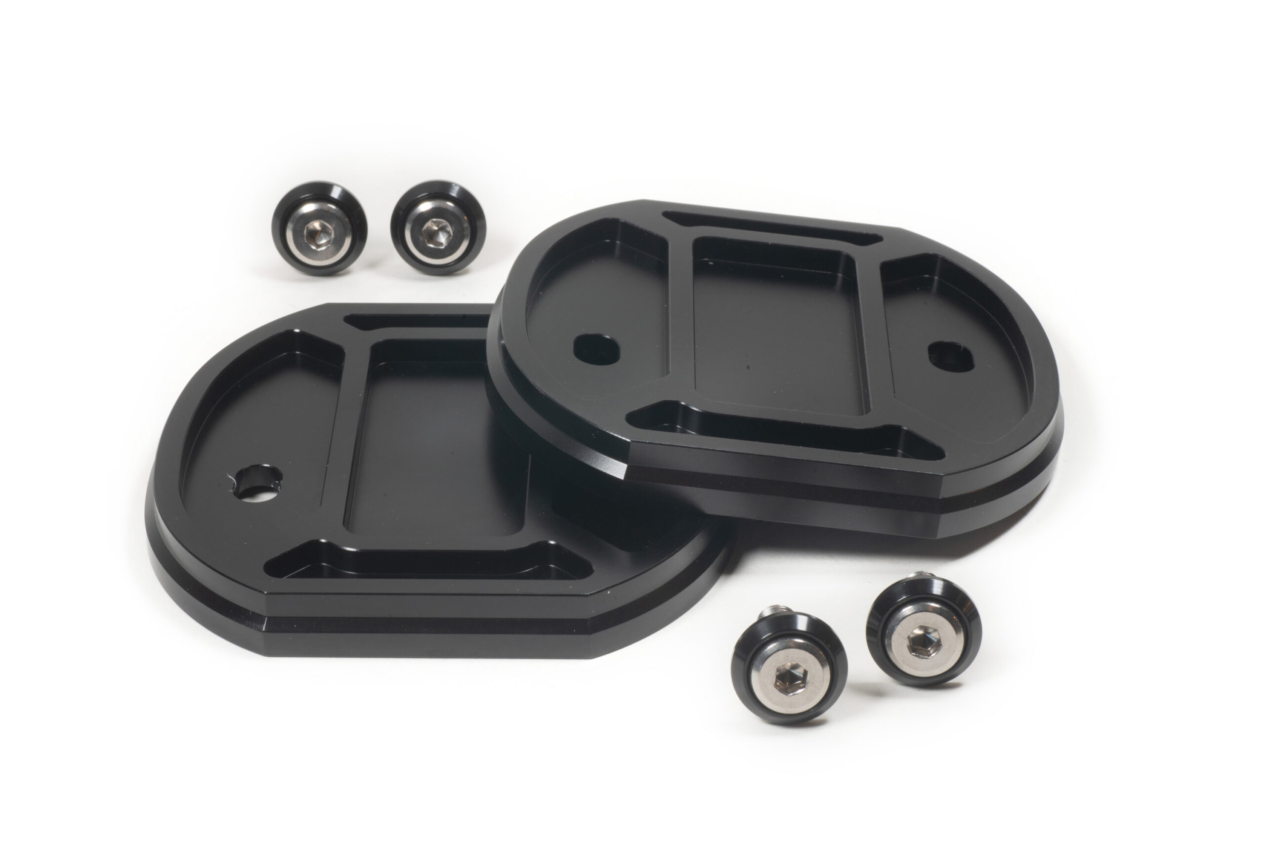 79-93 FOXBODY Hood Hinge Block off Plate (Black ) - Fiddle Fart