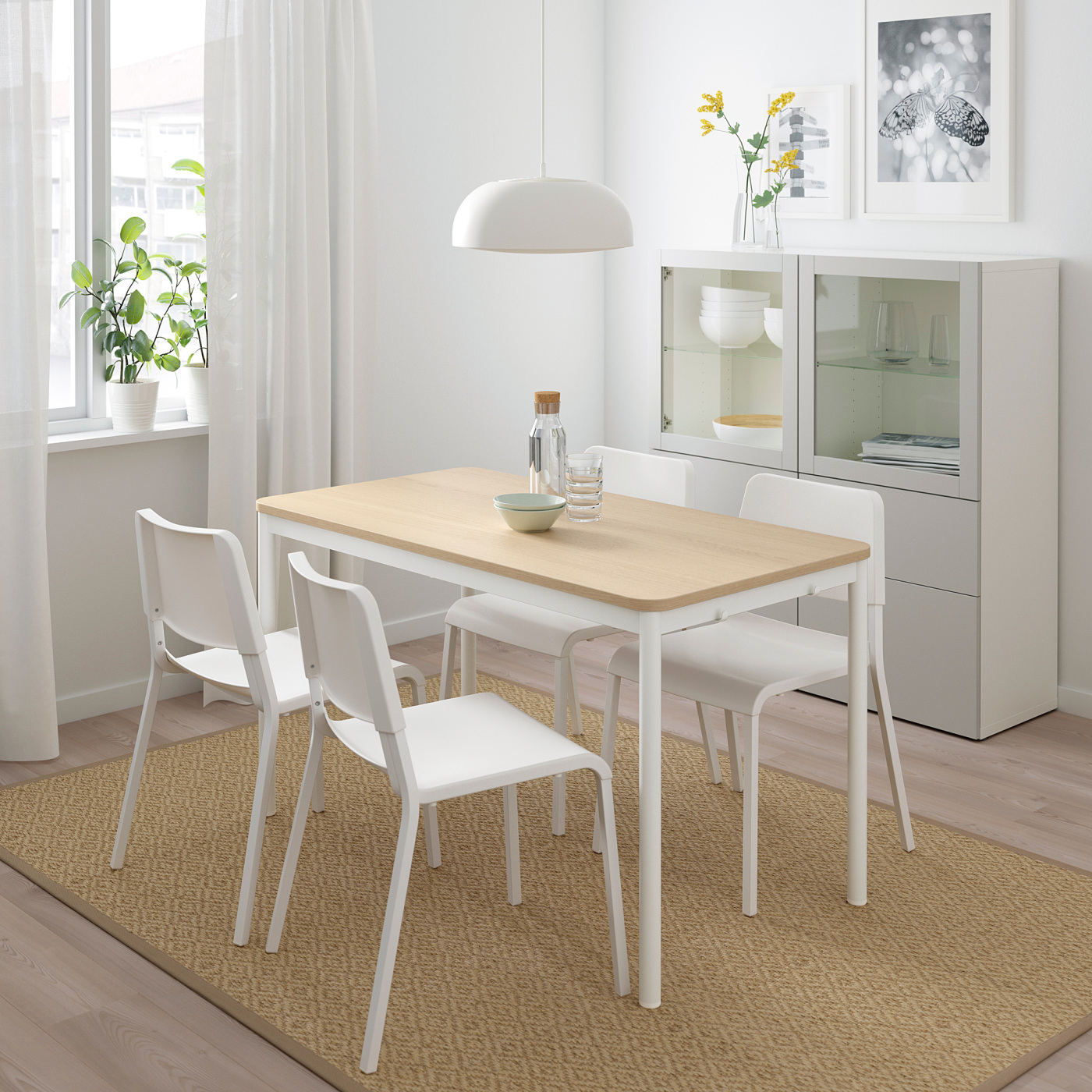 TOMMARYD table white stained oak veneer/white - IKEA