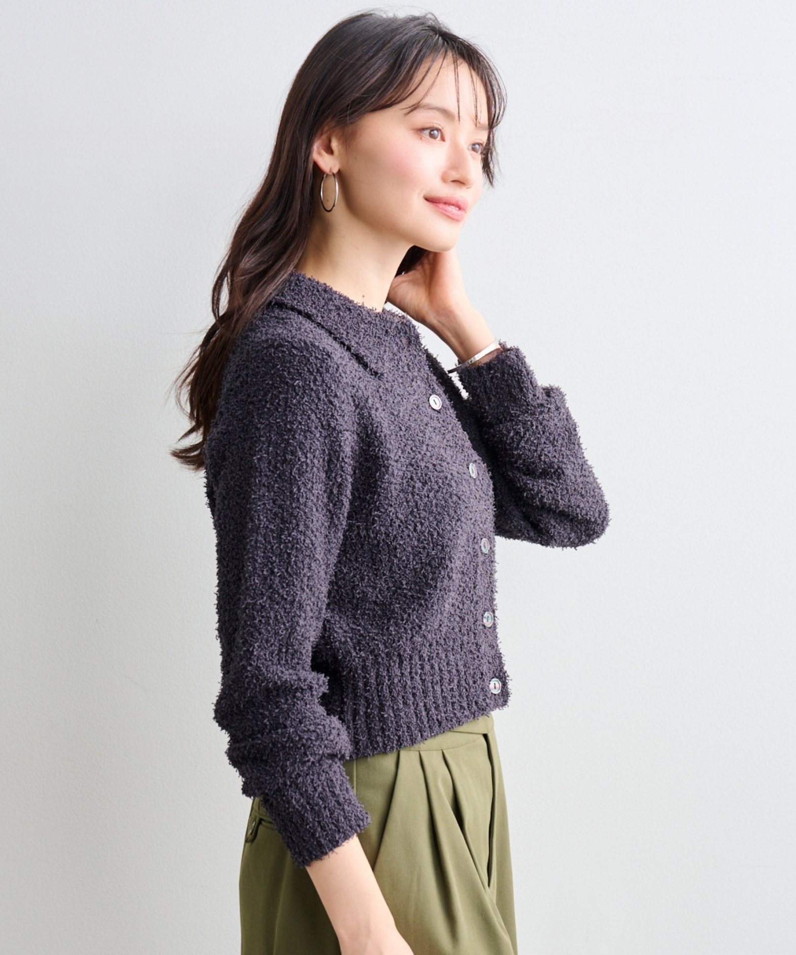 ブークレー衿付きニットカーディガン｜Stola.（ストラ）公式通販サイト