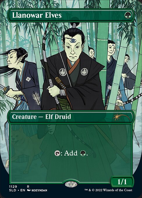 1129)□ボーダーレス□《ラノワールのエルフ/Llanowar Elves》[SLD] 緑
