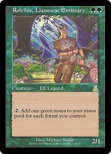 Foil】《ラノワールの使者ロフェロス/Rofellos, Llanowar Emissary