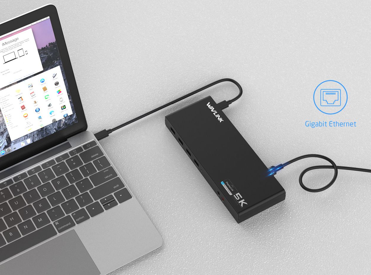 WL-UG69PD6 USB-C Dual 4K Universal Docking Station with Power