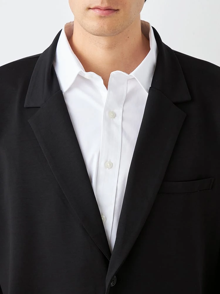 ブラック 【TSC】ダンボールニットテーラードジャケット | フォーエル