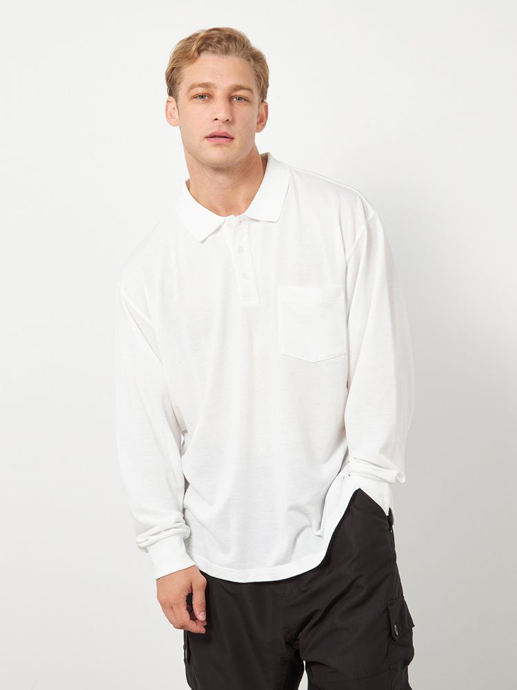 ホワイト 【EL.FO】鹿の子長袖ポロシャツ | フォーエル公式通販