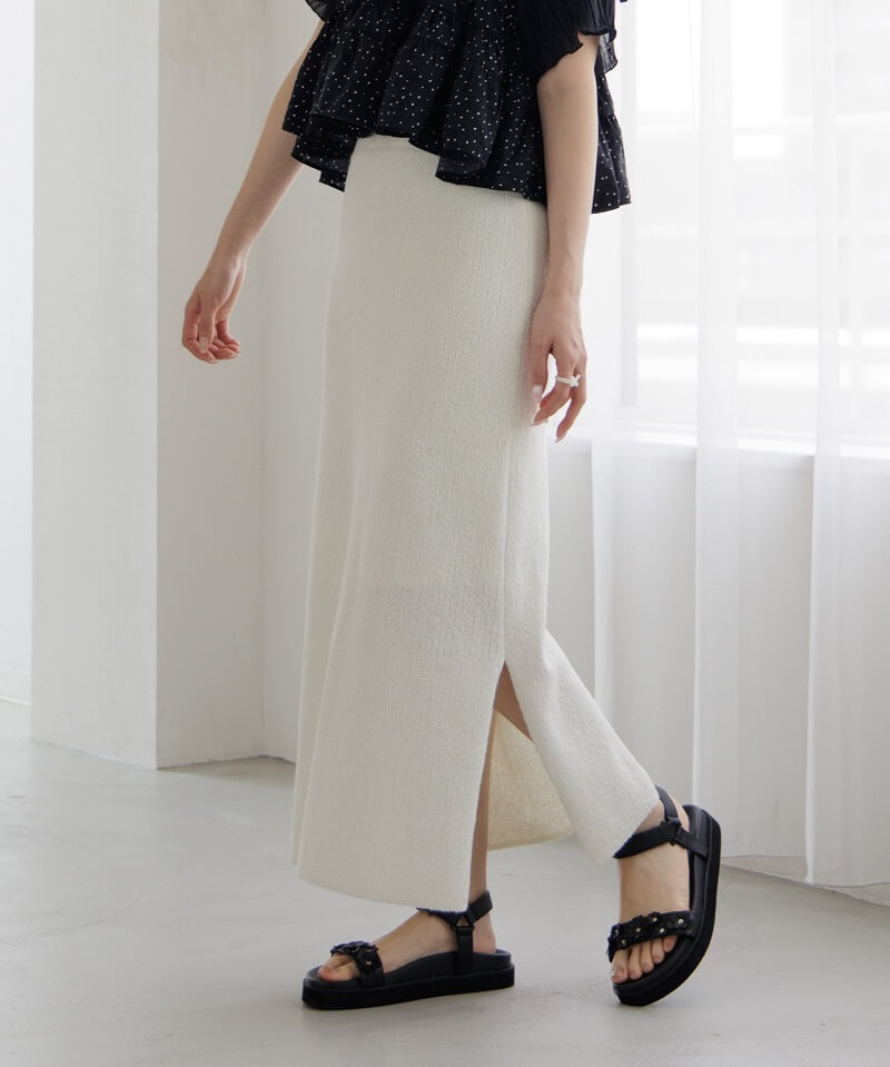 60%OFF】slit knit skirt～ｽﾘｯﾄﾆｯﾄｽｶｰﾄ | flower／フラワー公式通販