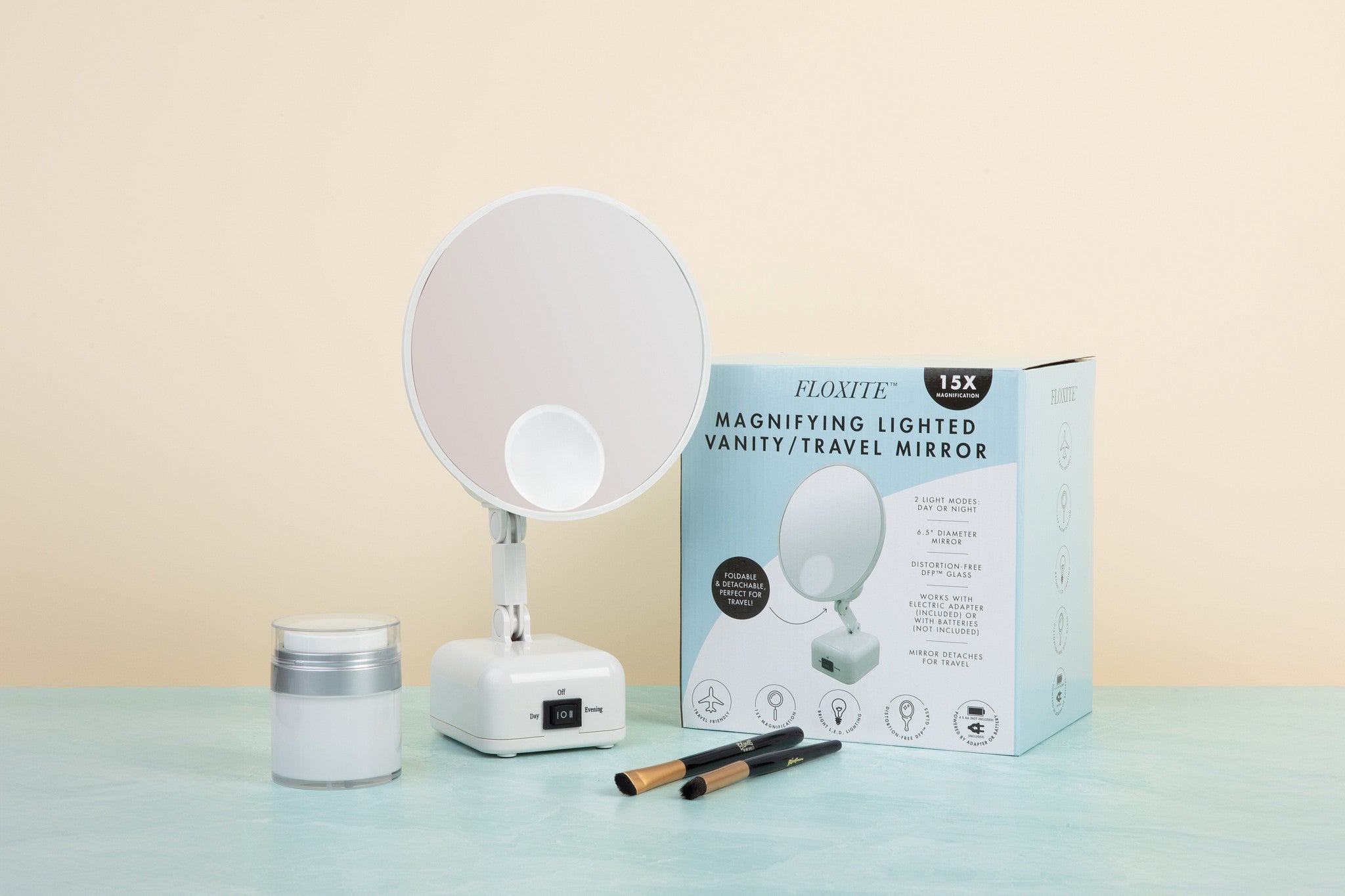 15X Magnified WHITE 6.5” L.E.D. VANITY MIRROR FL-615-2 – Floxite