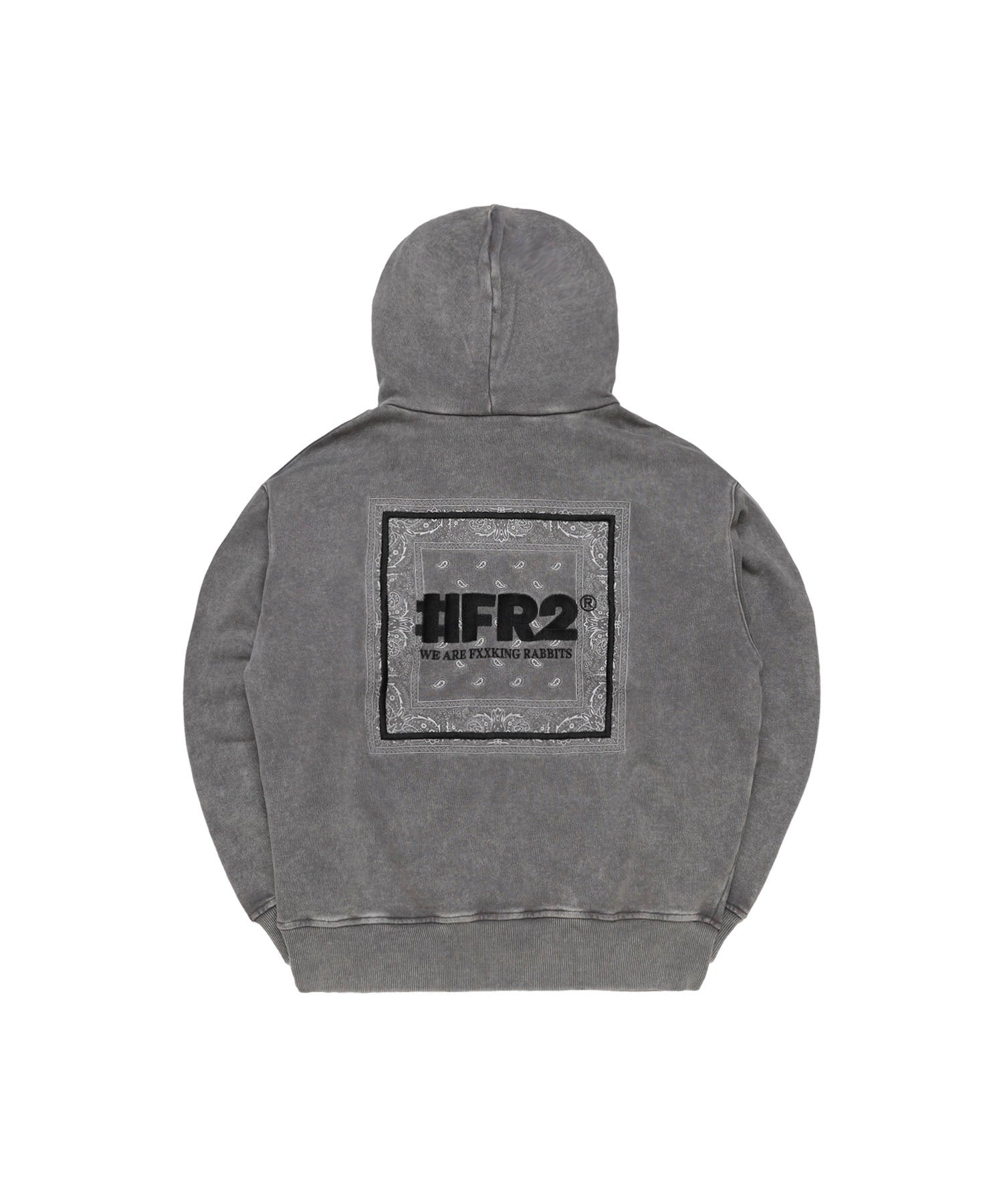 Acid Wash Embroidery Paisley Hoodie – #FR2