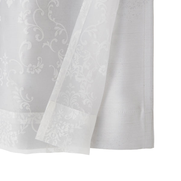 ブリス×ルシーラ ダブルカーテン H1350×W1000 ホワイト×ライトグレー