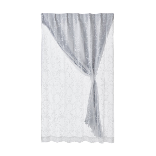 ブリス×ルシーラ ダブルカーテン H1350×W1000 ホワイト×ライトグレー