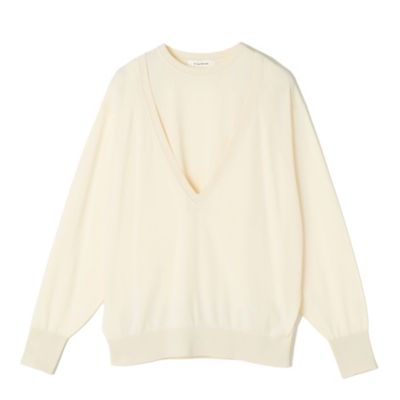 E by eclat(イーバイエクラ)のディープVネックツインニット通販