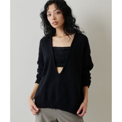 Whim Gazette(ウィム ガゼット)のVネックニットプルオーバー通販