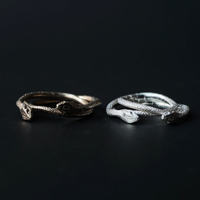 ELCAMI / Japanese rat snake Double Ring (ER-115 S/G) – Fuligo