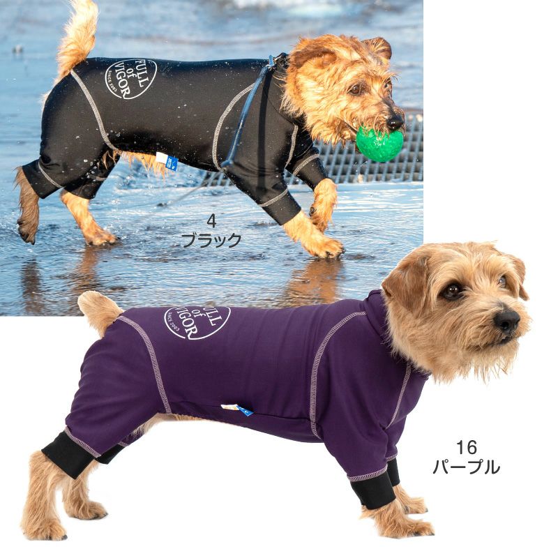 伸びて 着せやすい ドッグプレイ(R) サークル プリント 撥水 レイン