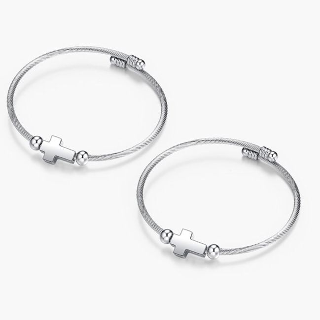 ペアブレスレット シルバークロスバングル シルバー|ペアブレスレット