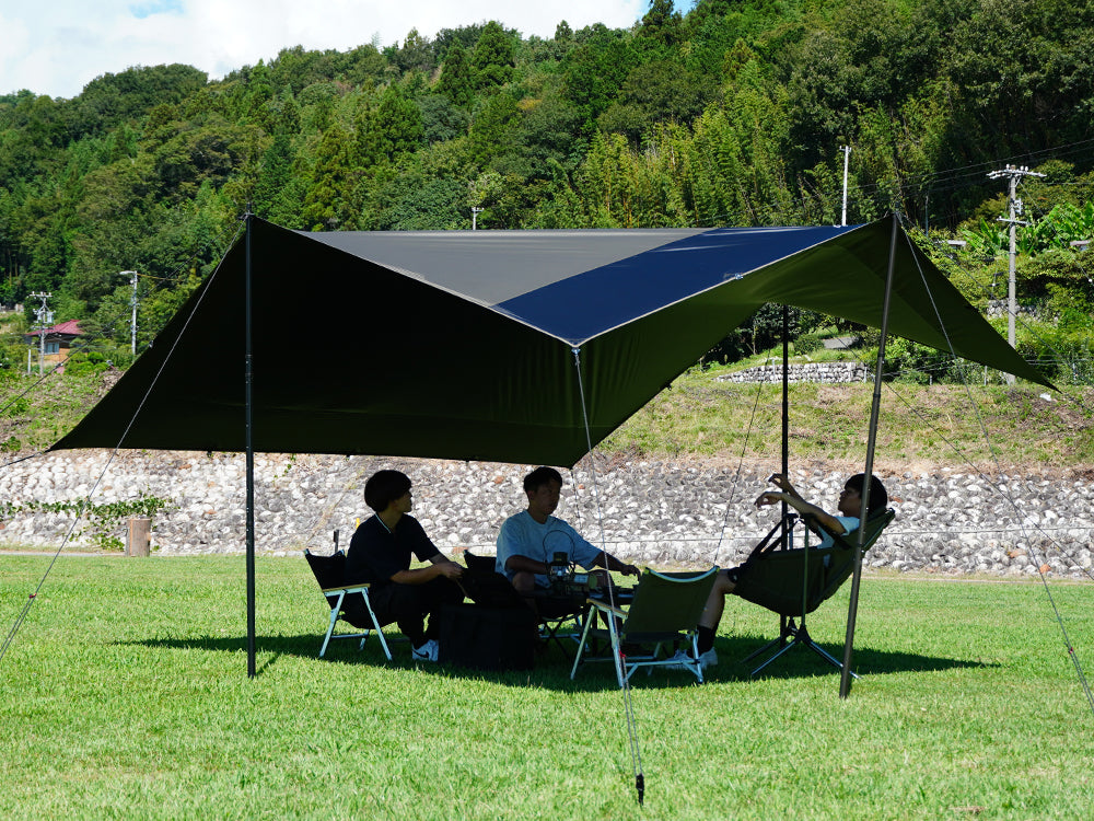 ポリエステル スクエアタープ 4m×4m ブラックコーティング 遮光率90