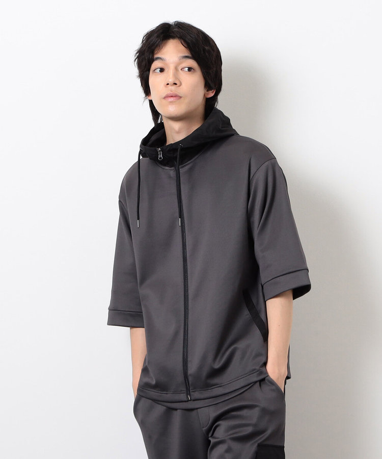 スポーティージャージ 半袖ジップブルゾン（47-22BK15-205