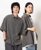 シアサッカーチェックシャツ（55-06HK32-205）｜パープル&イエロー