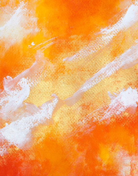 筆遊び金×オレンジ|a220|【ギャラリー笑夢】イメージ画.風水画.出産