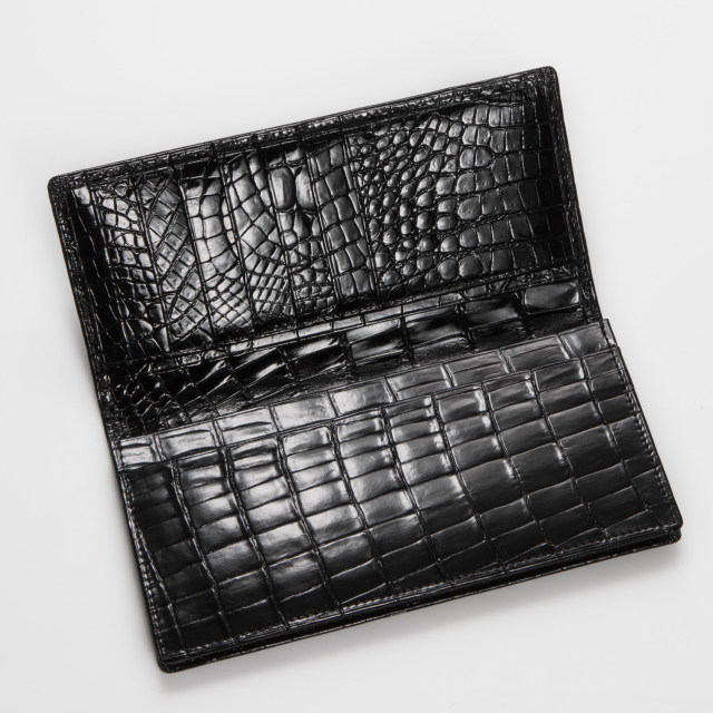 クロコダイルロングウォレット7枚カード(無双)[M0818] クロコダイル