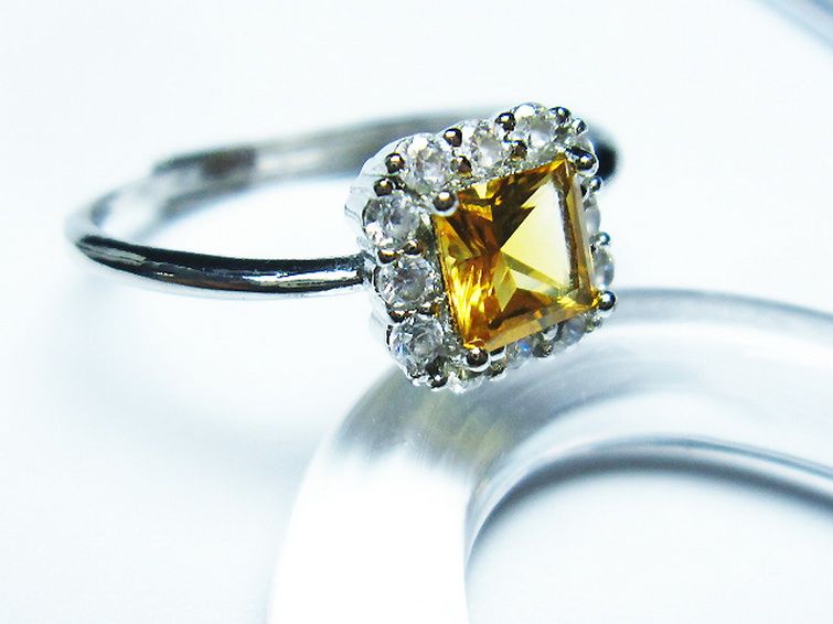 パワーストーン 天然石 シトリン指輪(19号)[T275-22188]