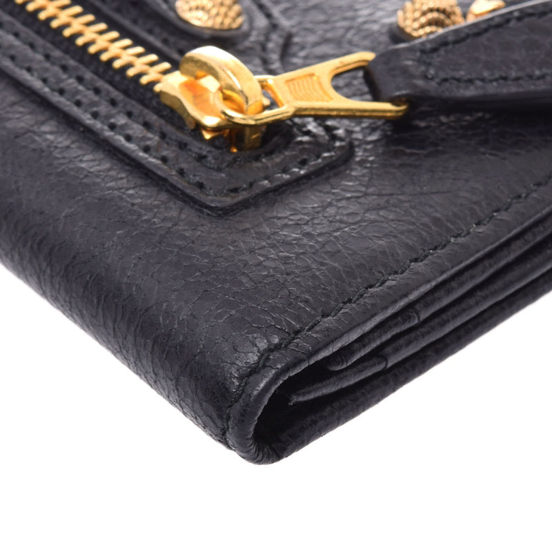 バレンシアガジャイアント パスケース 黒 ゴールド金具 ユニセックス