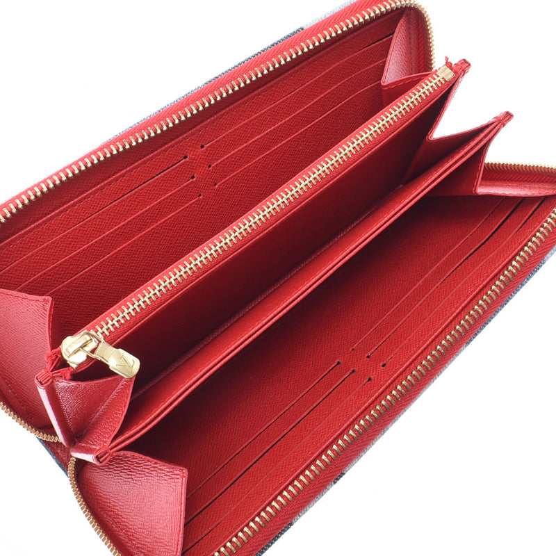 ルイヴィトンジッピーウォレット パッチワーク 14146 ブルー×レッド