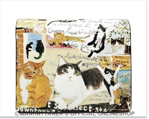 ライブリーパース 二つ折りパース中ボックスタイプ「猫のスタディ