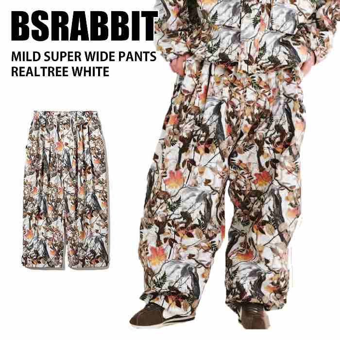 BSRABBIT ビエスラビット MILD SUPER WIDE PANTS REALTREE WHITE 24-25