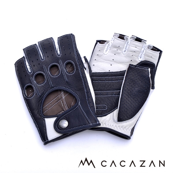 カカザン ドライビンググローブ CACAZAN DDR-071R ネイビー アイボリー
