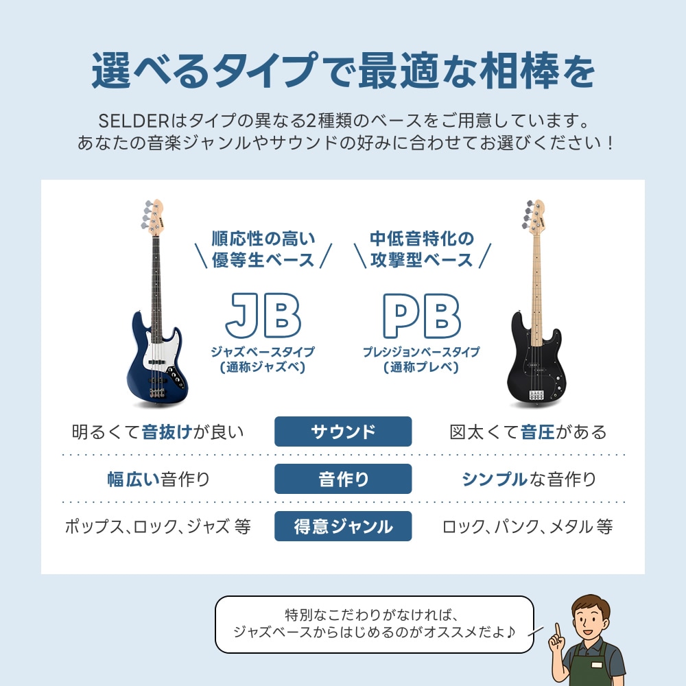 ベース SELDER PB-30/JB-30 VOXアンプ付属スーパーリミテッドセット