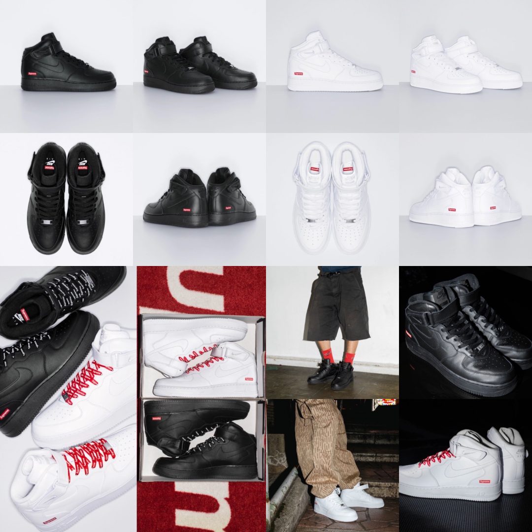 Supreme × NIKE AIR FORCE 1 MID WHITE & BLACK 24FW 24AWが8/31 Week2