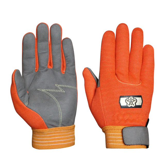 トンボレスキュー 耐切創手袋 アラミド繊維 消防団マーク 手首ゴム