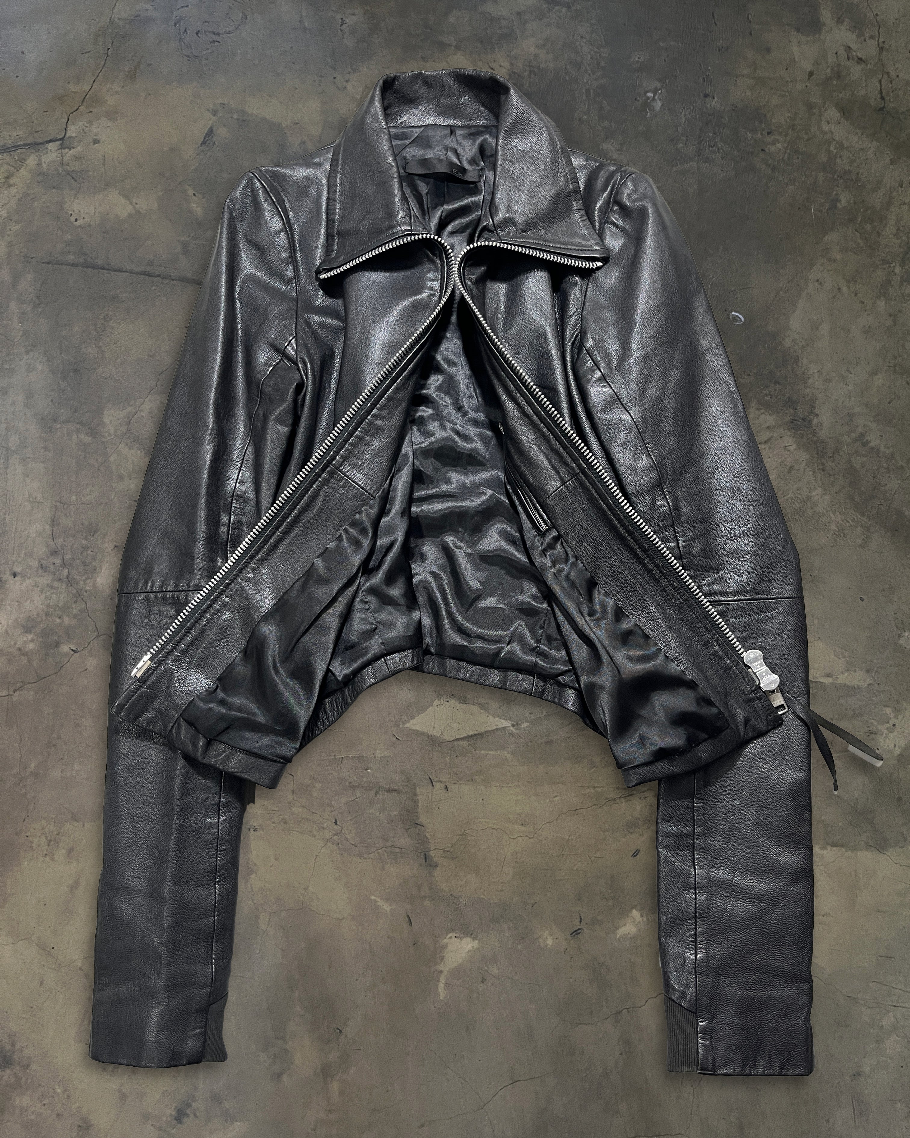 Archive 00s coated leather jacket Ekam風v EKAM Early 00s Lambskin