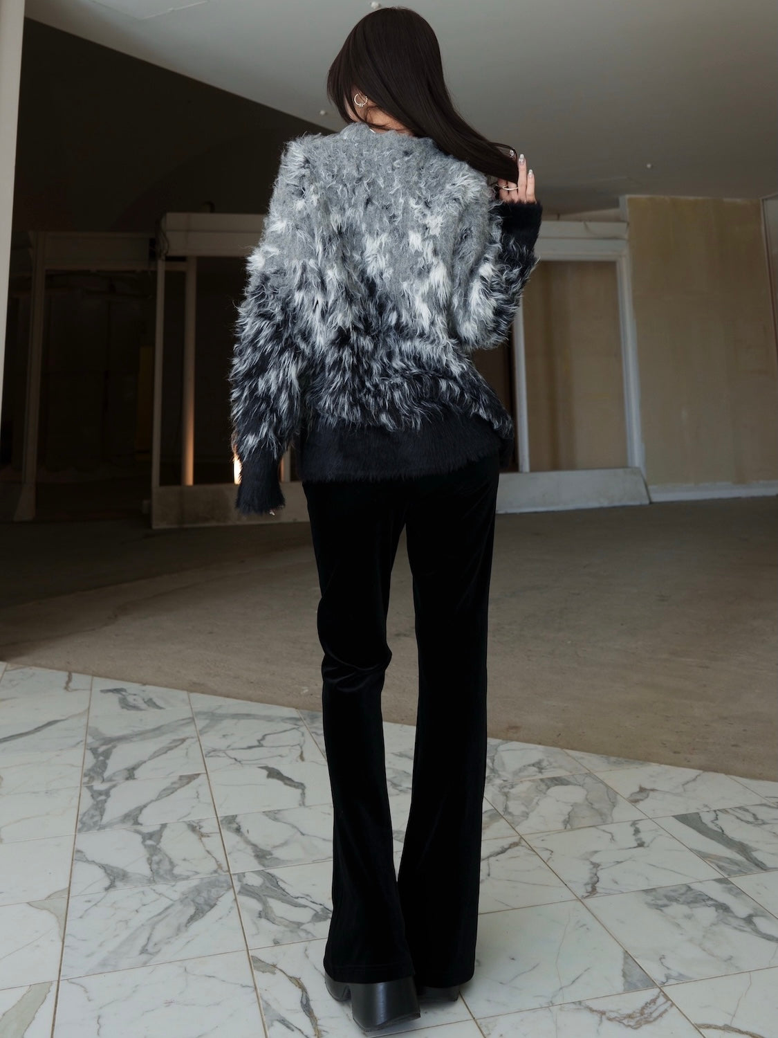 グラデーション Hairy KNIT プルオーバー