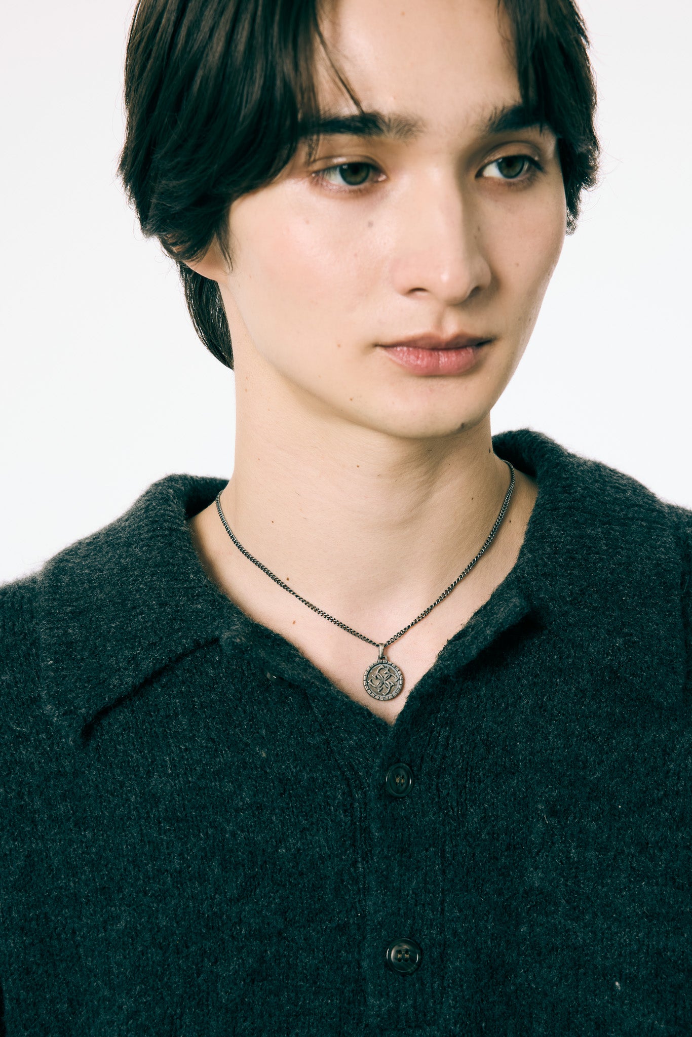 Cross Coin necklace 【SMOKED SILVER】 – GRAiL