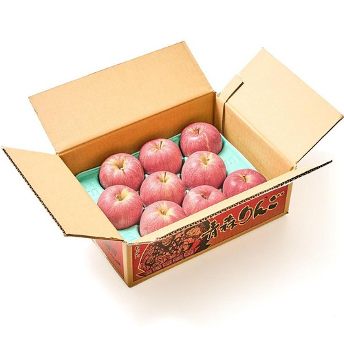 青森県産 葛西さんの葉とらずサンふじりんご 1.8kg 6-9個 1箱 Green