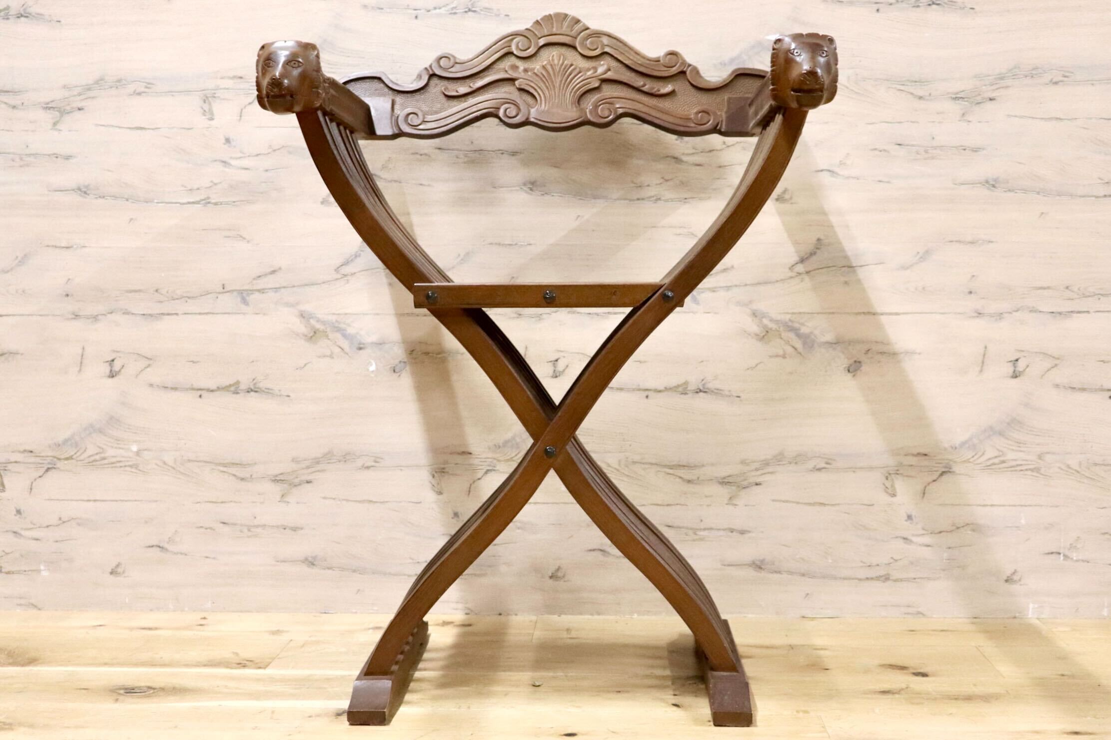 GMHN109○イタリア製 サボナーラ ライオンチェア サヴォナローラ