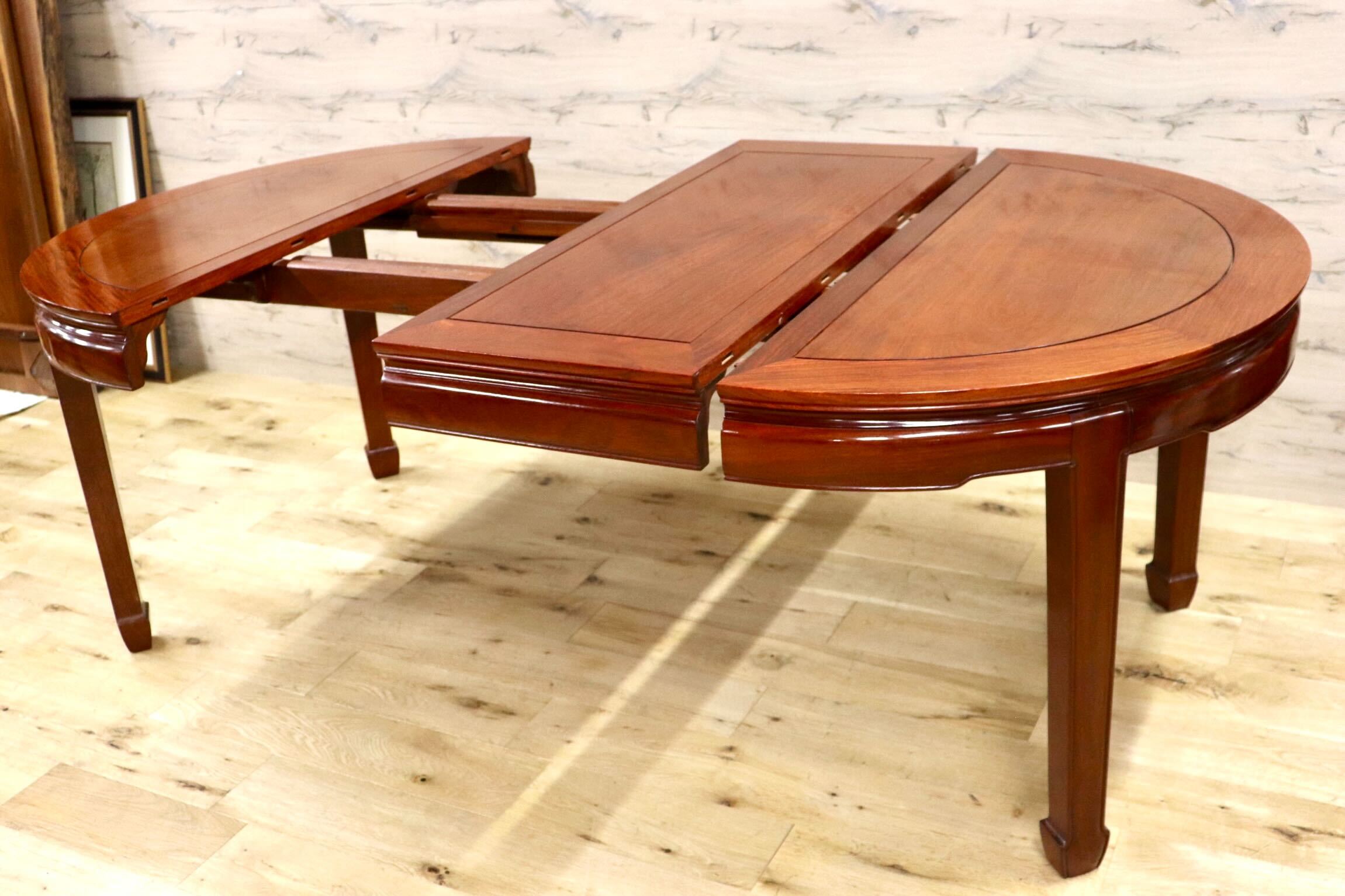 GMHH157○唐木家具 ダイニンテーブル エクステンションテーブル 伸長式