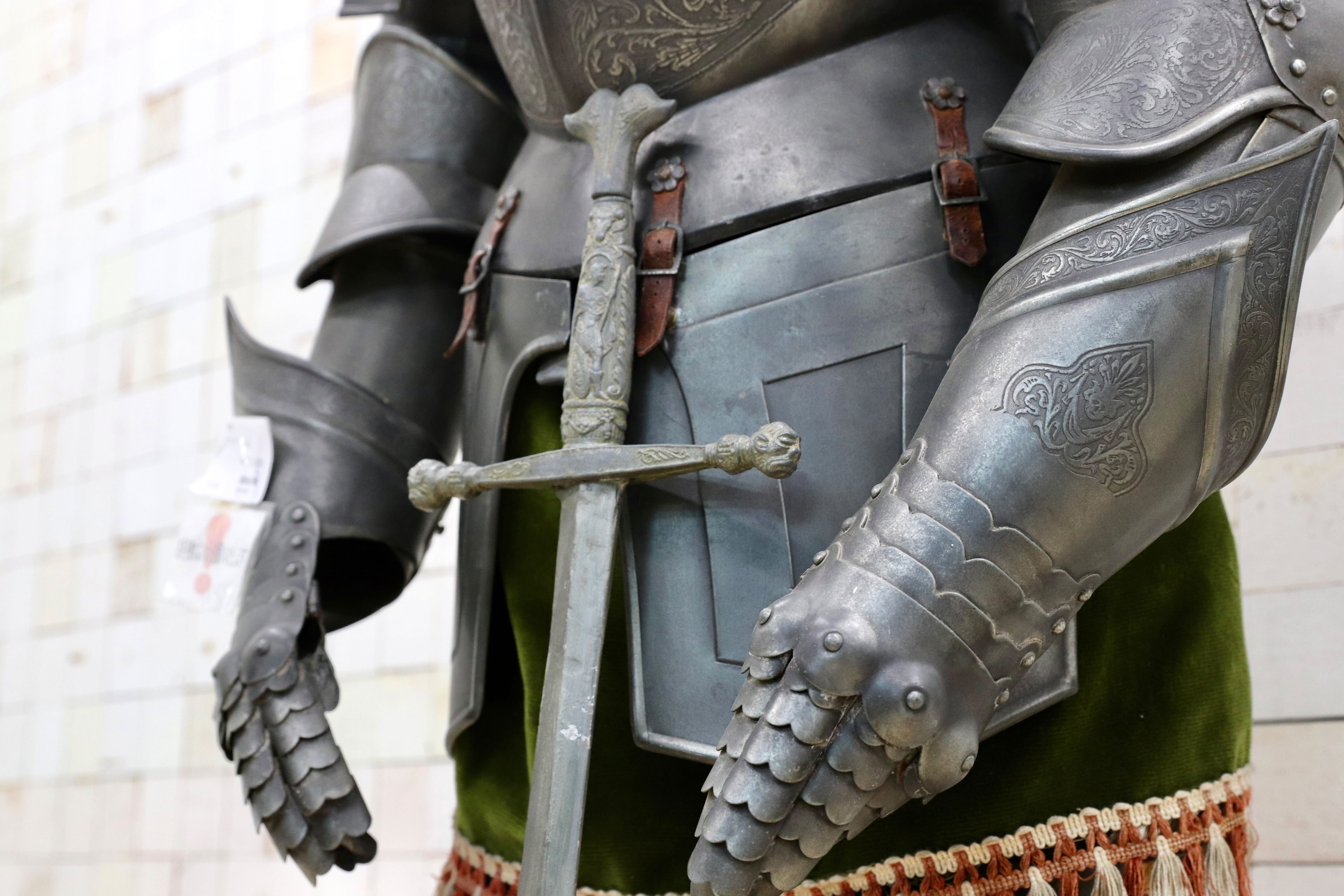 GMFH356○フランス製 アンティーク 甲冑 置物 オブジェ 西洋 1950年代