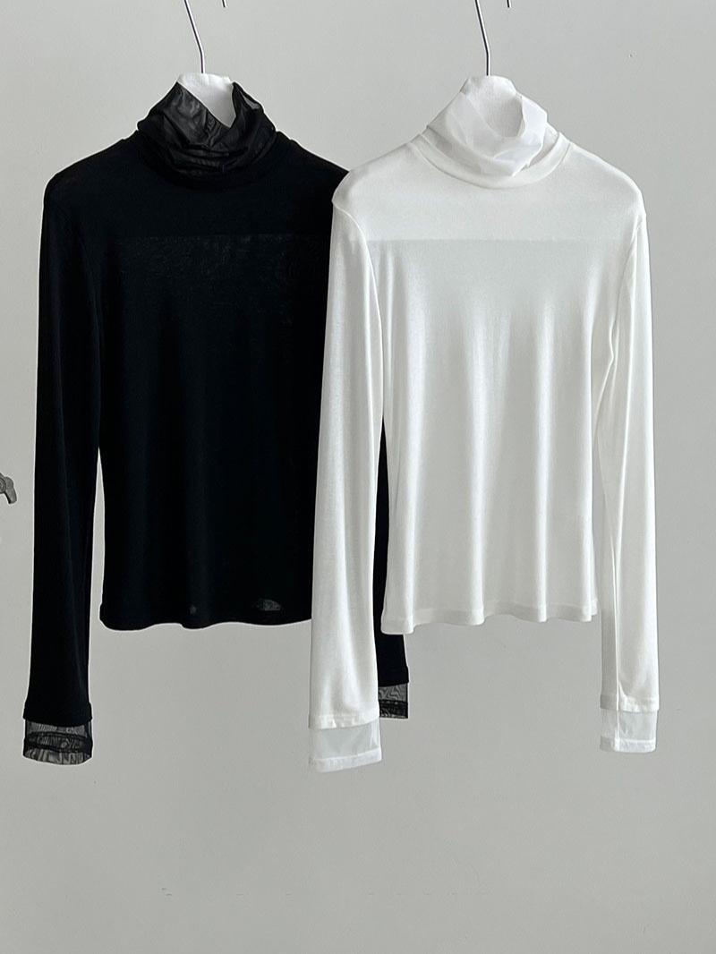 SUKALA アイボリー シアーレイヤード トップス SUKALA】シアー