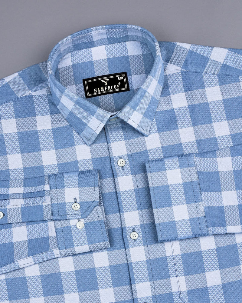 Paston Gray Dobby Check Premium Cotton Shirt – Hamercop