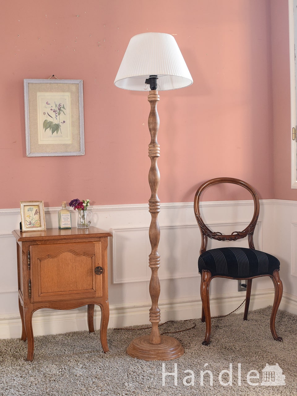 Handleのオリジナルのスタンドライト照明、木製のフロアランプ(E26